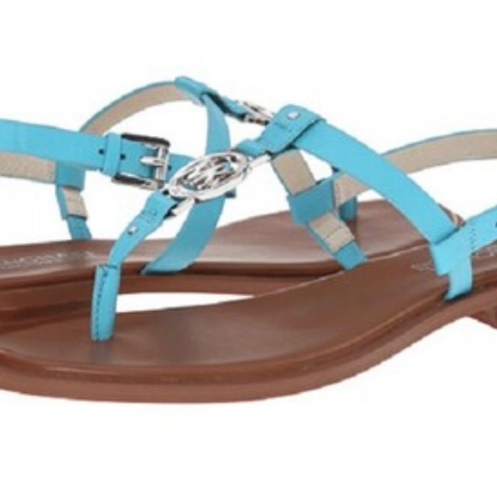 Michael Kors Turquoise Sandals with Silver Accents